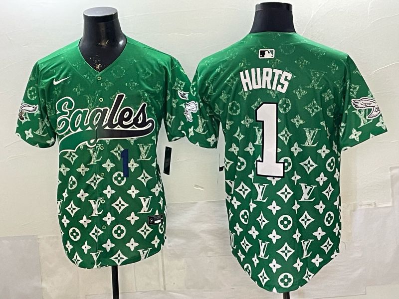 Men 2026 Philadelphia Eagles #1 Hurts Green Nike Limited NFL Jersey style 0005->philadelphia eagles->NFL Jersey